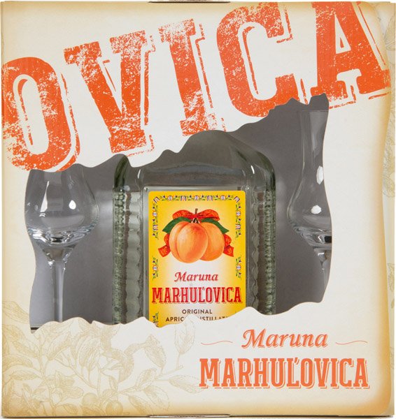 MARUNA Marhuľovica exclusive 45% v kazete+2poháre