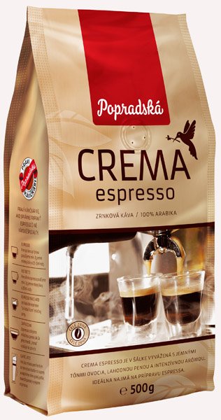 POPRADSKÁ káva Crema espresso zrnková 500g