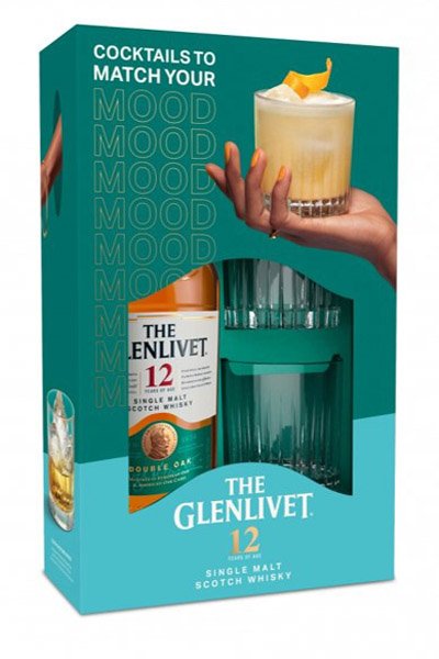 GLENLIVET 12y whisky 40% +2 poháre DB