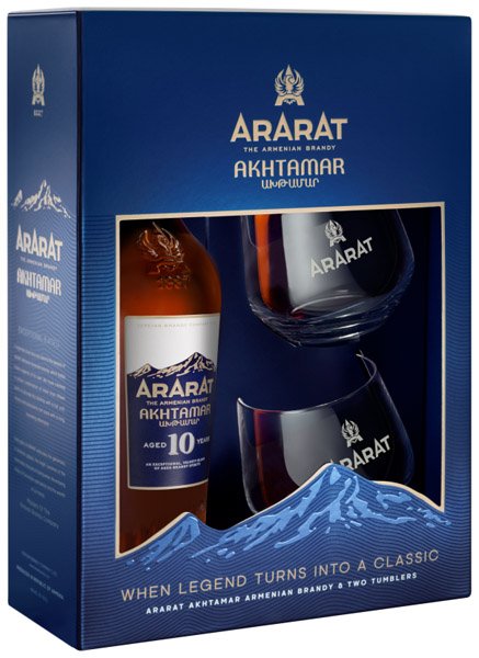 ARARAT 10y Arménske brandy 40% + 2 poháre DB